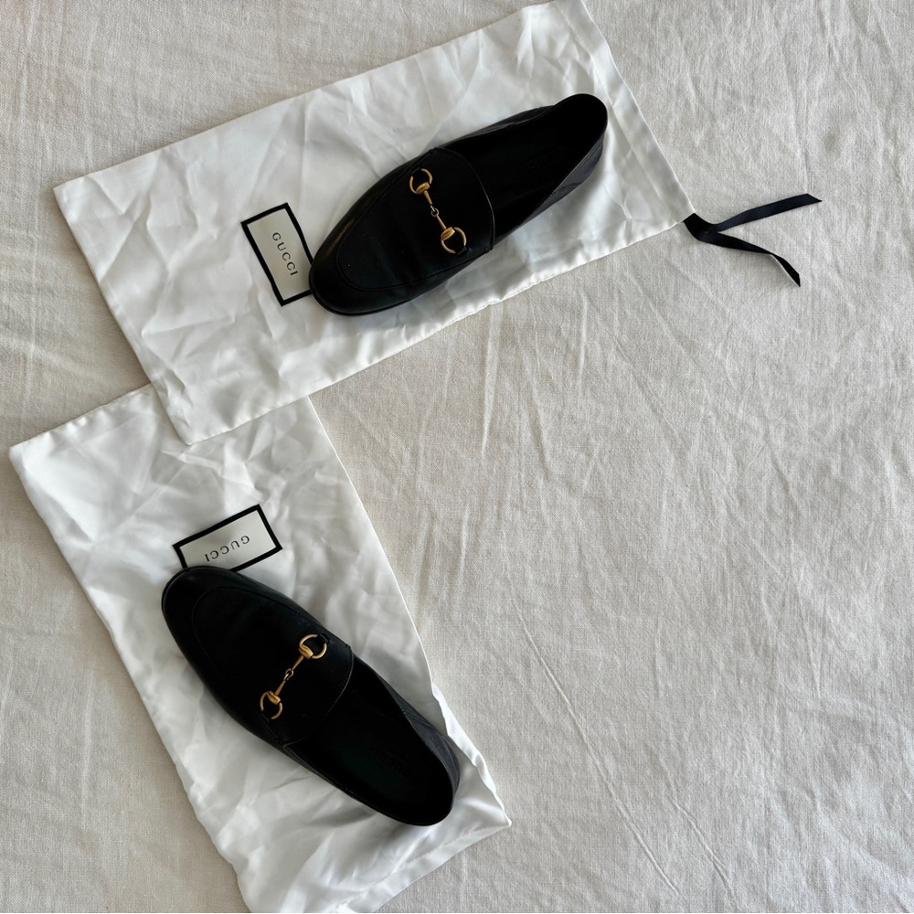 Gucci Jordaan Black Leather Loafers 38